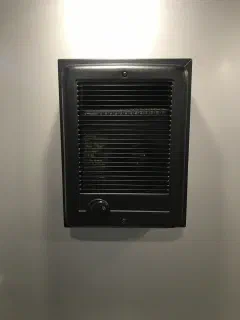 Wall-mounted heater that keeps the interior warm in cold weather